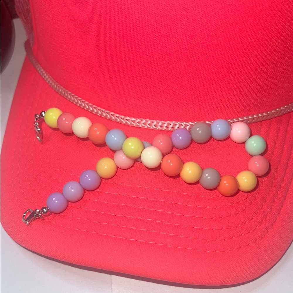 Vibrant Pearl like Beaded Hat or Bag Chain